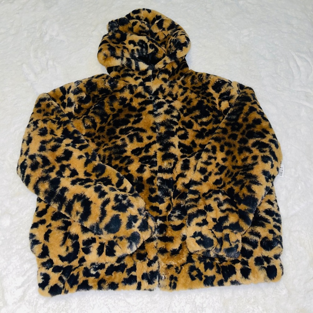 FAUX FUR CHEETAH PRINT COAT